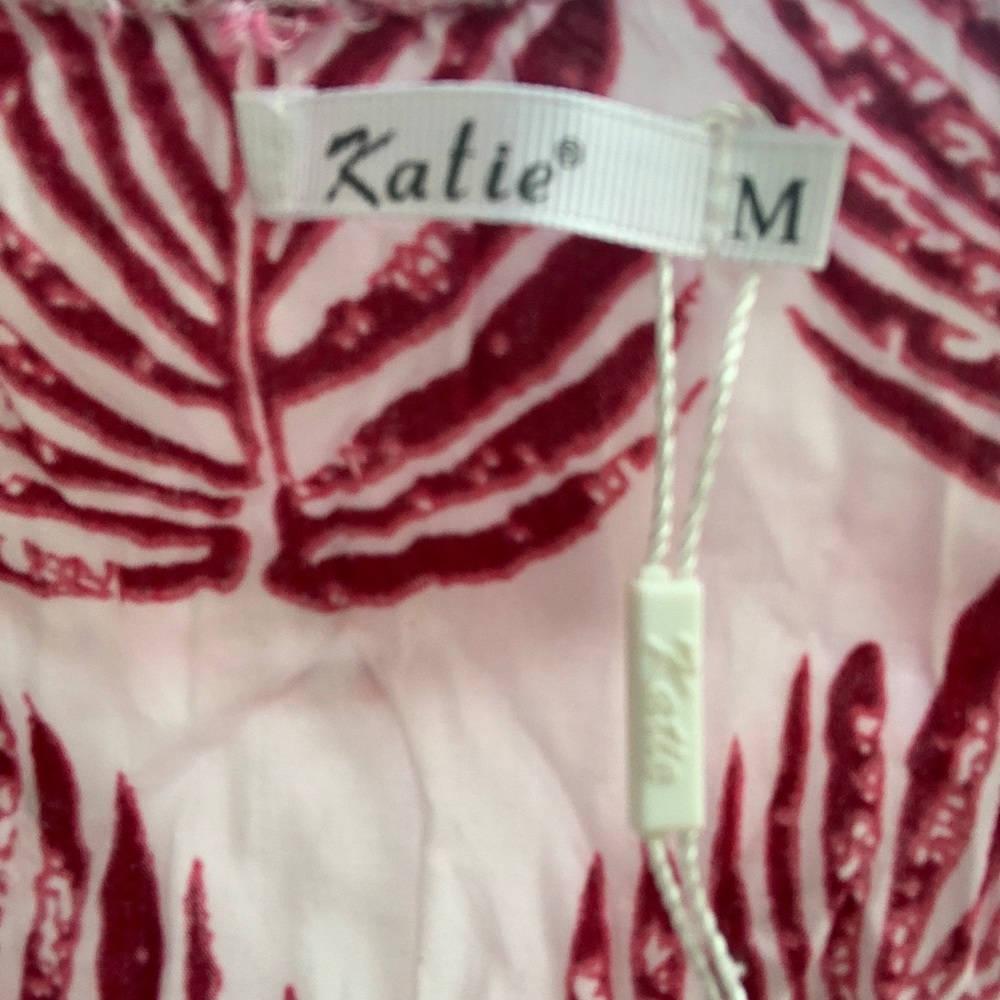🦋 Katie Red and White Tropical Dress - Picture 4 of 4